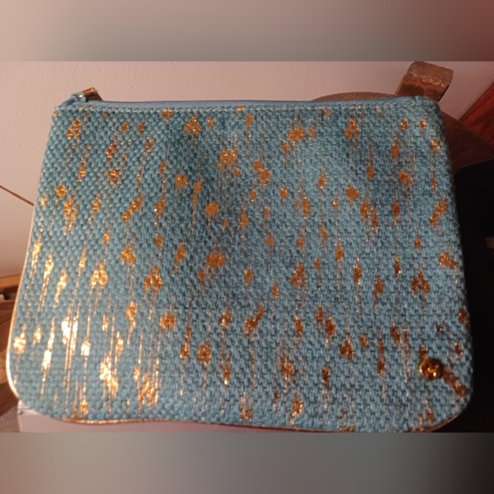 Stephanie Johnson green gold Cosmetic Makeup Bag Pouch